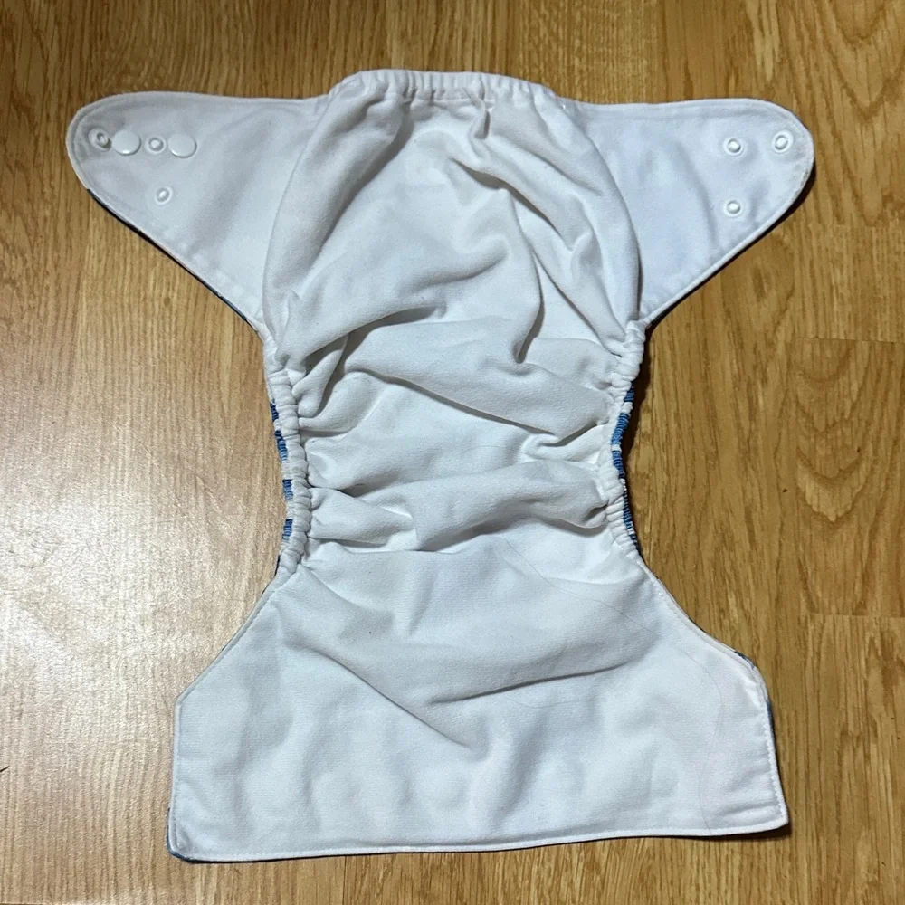 Blue Elephant Print Cloth Diaper